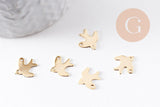 Pendentif oiseau Hirondelle acier 201 inoxydable doré 18K 12mm, x5 (G9940)