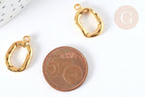 Pendentif ovale acier inoxydable 304 doré 18,5mm,pendentif sans nickel pour création bijoux, x1 G7390