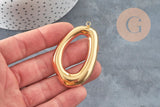 Colgante ovalado calado de acero inoxidable 304 dorado texturizado de 58 mm, x1 (G11268)