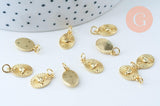 Pendentif ovale planète laiton doré 18K 13mm,sans nickel,pendentif constellation, x1 (G6000)