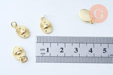 Pendentif ovale planète laiton doré 18K 13mm,sans nickel,pendentif constellation, x1 (G6000)