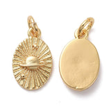 Pendentif ovale planète laiton doré 18K 13mm,sans nickel,pendentif constellation, x1 (G6000)