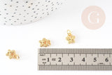 Pendentif papillon zamac doré,fournitures créatives, sans nickel,creation bijoux,perle géométrique,9.5mm, x5 G5455