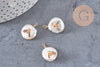 Pendentif perle eau douce naturelle Keshi abeille zircon 17-26mm, x1 (G4624)