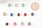 Pendentif pierre acier 304 inoxydable doré 12mm, x1 (G10745)