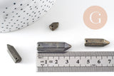 Pendentif pointe pyrite grise, pendentif goutte, pyrite naturelle,10-35mm, x1 (G3527)
