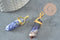 Pendentif pointe sodalite bleu naturelle laiton doré 37-41mm, pendentif bijoux pierre naturelle, x1 G2115
