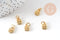 Pendentif pomme zamac doré, sans nickel, perle géométrique,9.5mm, x5 (G5677)