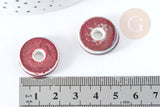 Pendentif porcelaine donut vert marron 21-22mm, perle céramique, x1 (G8482)