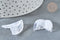 Pendentif queue de poisson acrylique blanc transparent 27mm, x2 (G7281)
