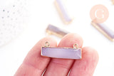Pendentif rectangle agate naturelle grise,pendentif bijoux, pendentif agate,pendentif pierre, agate naturelle,30.5mm, x1 G6266
