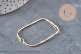 Colgante rectangular calado zamac dorado texturizado 46mm, x2 (G11260)