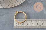 Pendentif rond doré sans fond en acier inoxydable 304, 27.5mm, mesuré sur une règle.