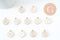 Pendentif rond constellation zamac doré zircon émail blanc 15mm, x1 (G3715)