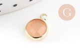 Pendentif rond doré cristal coloré 12mm, x1 (G5039)