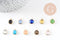 Pendentif rond doré cristal coloré 12mm, x1 (G5039)