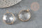 Pendentif rond doré cristal transparent à facettes 25mm, x2 (G2830)