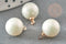 Pendentif rond imitation perle laiton doré 18K 13.5mm,pendentif platique perle eau douce bijou, x1 G9366