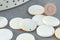 Pendentif rond nacre blanche naturelle 15mm, x10 ou x20 (G2181)