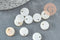 Pendentif rond nacre blanche, pendentif coquillage, coquillage naturel,11mm, x10 (G0360)