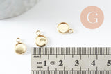 Pendentif rond support pour cabochon 6mm acier 304 inoxydable doré, x2 (G9858)