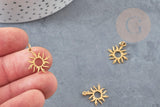 Pendentif soleil acier 201 doré inoxydable PVD 17mm, x1 (G3541)