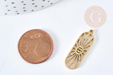 Pendentif talisman soleil oeil protecteur acier doré 304 inoxydable 27mm, x1 (G8724)