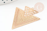 Pendentif triangle ethnique laiton dore 40mm,breloque sans nickel pour création bijoux x1 (G9271)