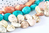 Perle Howlite ovale naturelle 7-49mm,création bijoux pierre naturelle, x2 (G9257)