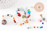 Perle abacus cristal multicolore, perle abacus, perle cristal,Perles verre,2.5-13mm, fil de 40cm , x1 (G2497)