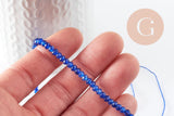 Perle abacus jade bleu nuit,perle jade,pierre naturelle,jade naturel, 4x2mm, fil 36 mm, x1 (G1186)