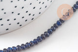 Perle abacus jade bleu nuit,perle jade,pierre naturelle,jade naturel, 4x2mm, fil 36 mm, x1 (G1186)