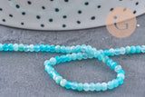 Perle amazonite naturelle abacus en pierre naturelle 3x2mm, x1 fil de 40cm (G5218)