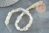 Perle carrée agate blanche naturelle 8-8.5mm,bijou pierre naturelle,le fil de 20cm, x1 (G5880)