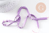 Perle chevron hématite colorée violet synthétiques 7mm, création bijoux pierre, x1 le fil de 40cm (G6898)