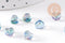Perle coeur verre bleu irisé 6mm, des perles en verre pour création bijoux, x10 (G6249)