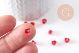 Perle coeur verre rouge 6mm, x10 (G10341)