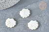Perle coquillage nacre blanche naturelle 19.5mm, x2 (G7379)