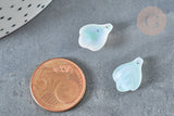 Perle coquillage verre transparent coloré 15mm, coquillage, x10 (G7391)