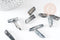 Perle cristal de roche naturel gris, pierre naturelle brute, 14-30mm, x10 (G3148)