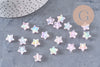 Perle étoile plastique acrylique rose irisé 11mm, x 30 (7.4gr) (G3493)