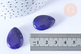 Perle goutte jade naturel bleu 25-18mm, pierre jade naturel ,bijoux en pierre naturelle, x1 G8383