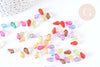 Perle goutte plastique transparente mixte couleur 12mm, perle,création bijoux plastique coloré, x 20 G7271
