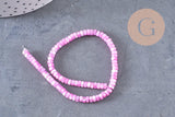 Perle nacre naturelle heishi violet ,tube coquillage coloré, perle coquillage, 2x4mm, le fil x1 (G4981)