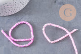 Perle nacre naturelle heishi violet ,tube coquillage coloré, perle coquillage, 2x4mm, le fil x1 (G4981)