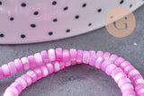 Perle nacre naturelle heishi violet ,tube coquillage coloré, perle coquillage, 2x4mm, le fil x1 (G4981)