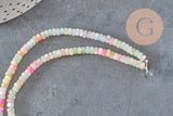 Perle nacre naturelle heishi multicolore pastel 2x4mm, X1 fil de 95 perles (G4478)