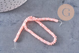 Perle nacre naturelle heishi rose pastel,tube coquillage coloré,perle coquillage, 2x4mm, le fil de 95 perles, x1 (G4474)