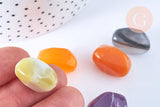 Perle imitation gemme plastique multicolore 21mm, x5 perles (G6406)