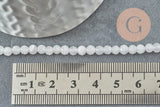 Perle jade naturel blanc facette 4mm, x1 fil de 36.5cm (G3001)